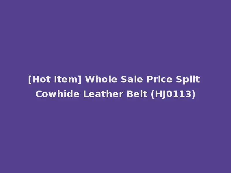[Hot Item] Whole Sale Price Split Cowhide Leather Belt (HJ0113)