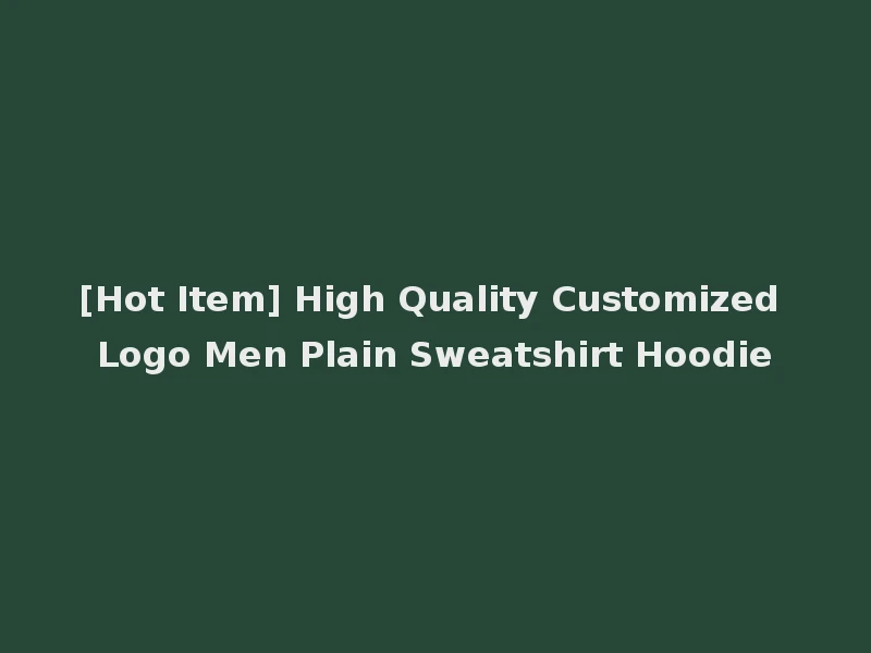 [Hot Item] High Quality Customized Logo Men Plain Sweatshirt Hoodie