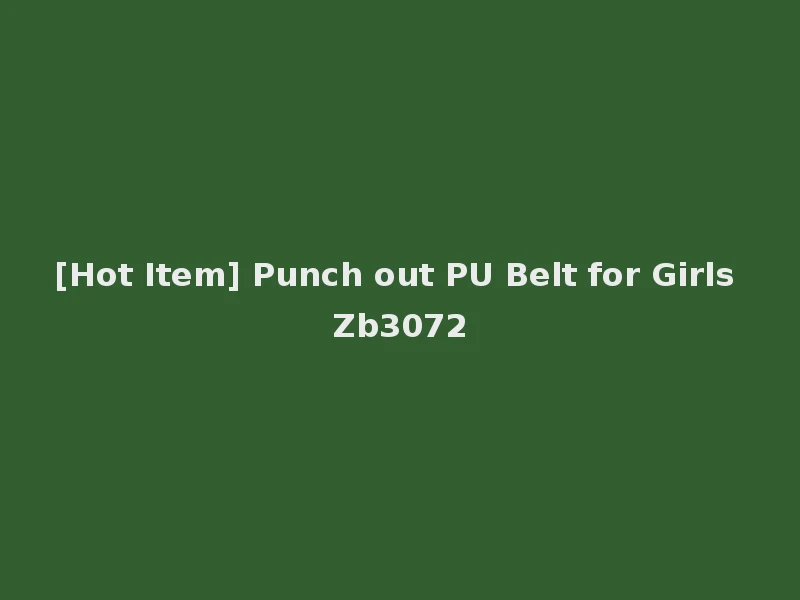 [Hot Item] Punch out PU Belt for Girls Zb3072