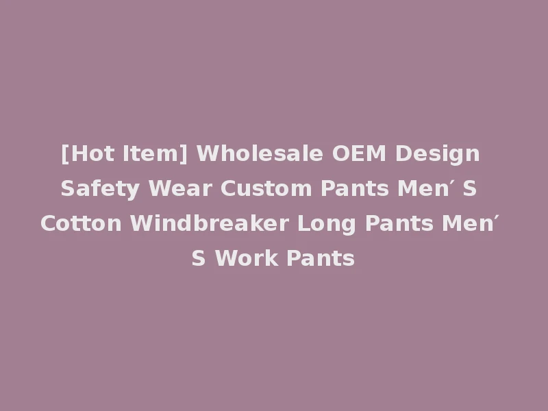 [Hot Item] Wholesale OEM Design Safety Wear Custom Pants Men′ S Cotton Windbreaker Long Pants Men′ S Work Pants