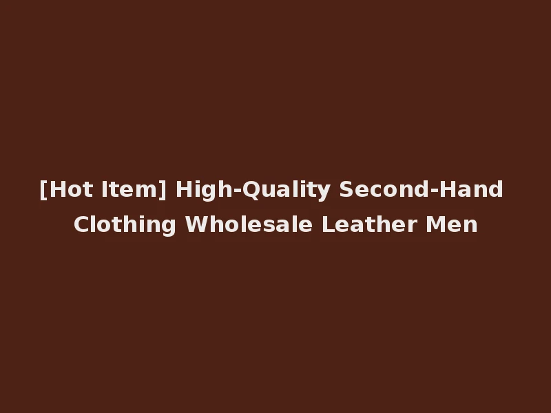 [Hot Item] High-Quality Second-Hand Clothing Wholesale Leather Men