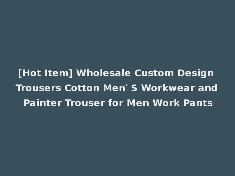 [Hot Item] Wholesale Custom Design Trousers Cotton Men′ S Workwear and Painter Trouser for Men Work Pants