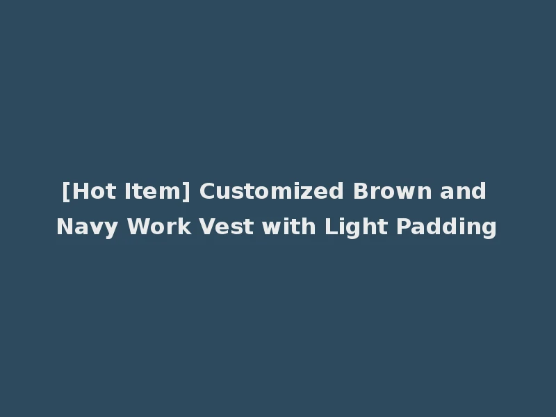 [Hot Item] Customized Brown and Navy Work Vest with Light Padding