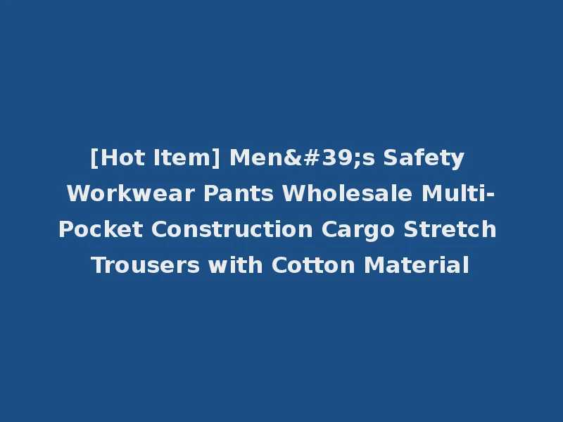 [Hot Item] Men's Safety Workwear Pants Wholesale Multi-Pocket Construction Cargo Stretch Trousers with Cotton Material
