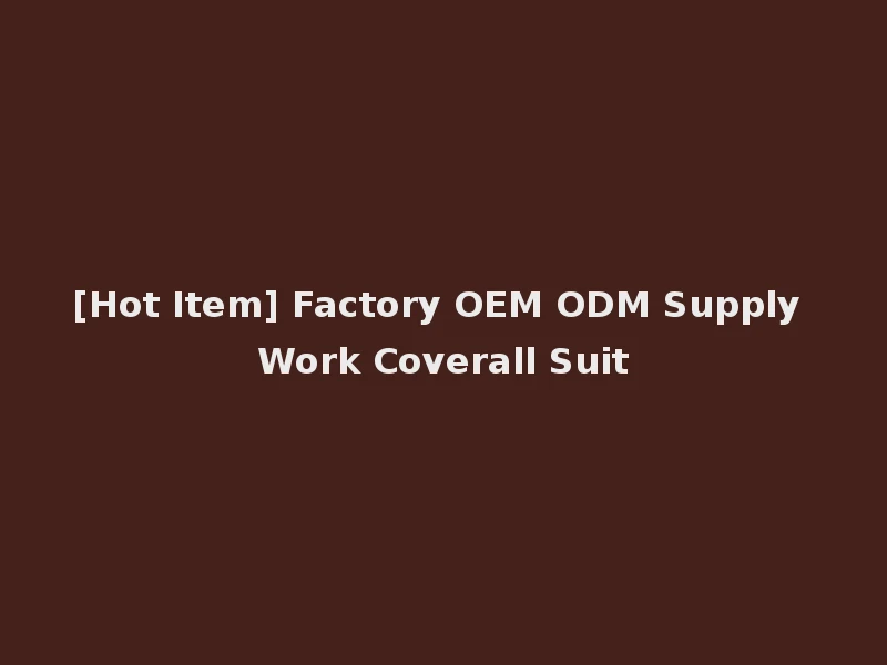 [Hot Item] Factory OEM ODM Supply Work Coverall Suit