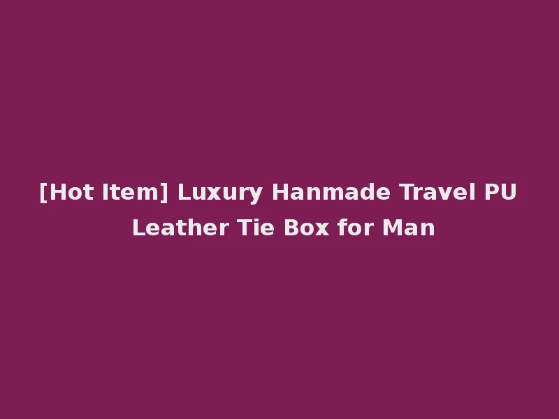 [Hot Item] Luxury Hanmade Travel PU Leather Tie Box for Man