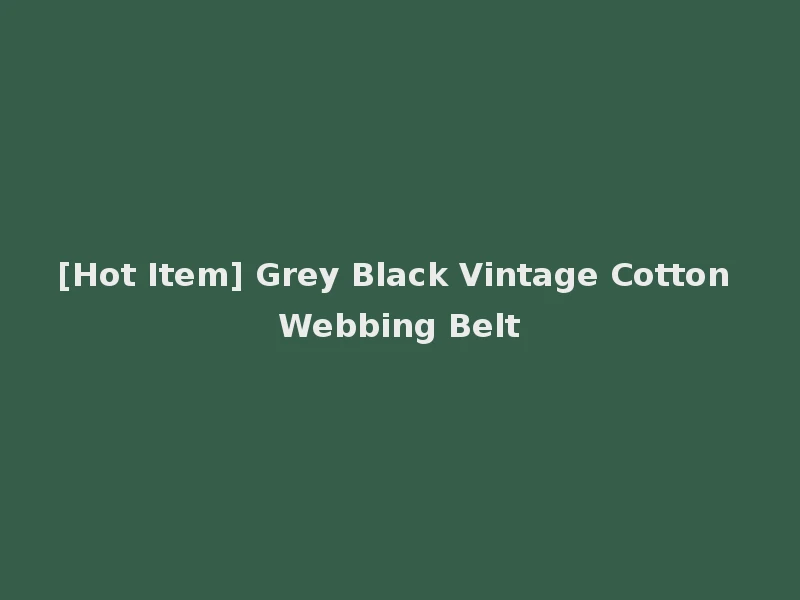 [Hot Item] Grey Black Vintage Cotton Webbing Belt