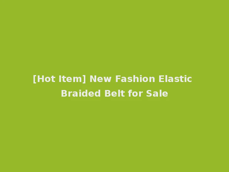 [Hot Item] New Fashion Elastic Braided Belt for Sale