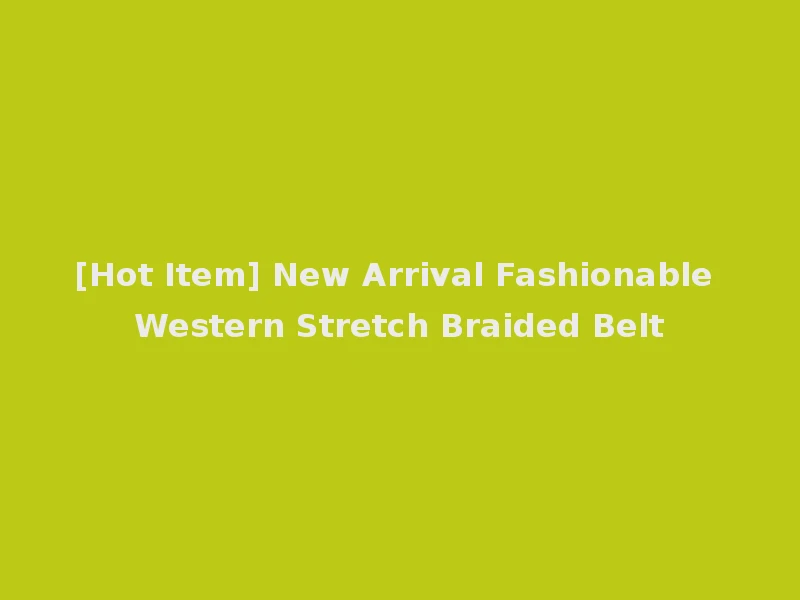 [Hot Item] New Arrival Fashionable Western Stretch Braided Belt