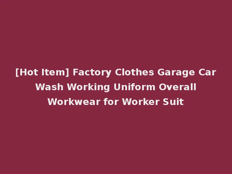 [Hot Item] Factory Clothes Garage Car Wash Working Uniform Overall Workwear for Worker Suit
