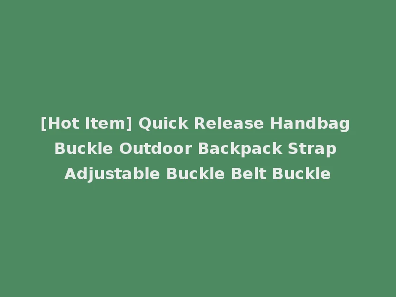 [Hot Item] Quick Release Handbag Buckle Outdoor Backpack Strap Adjustable Buckle Belt Buckle