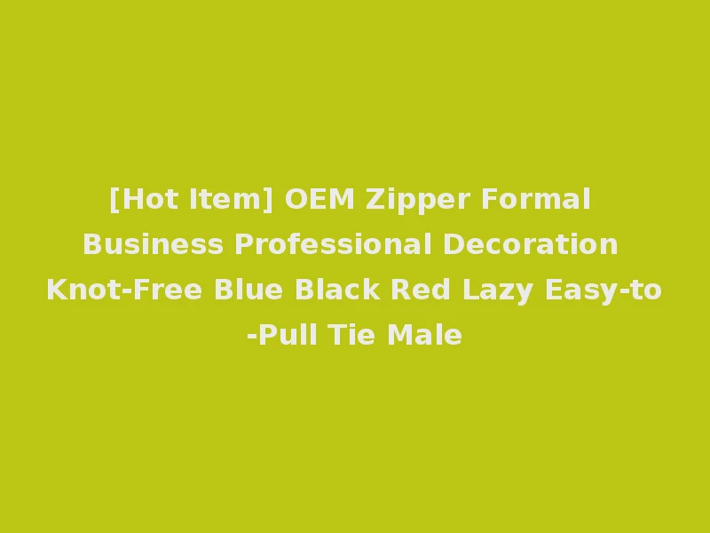 [Hot Item] OEM Zipper Formal Business Professional Decoration Knot-Free Blue Black Red Lazy Easy-to-Pull Tie Male