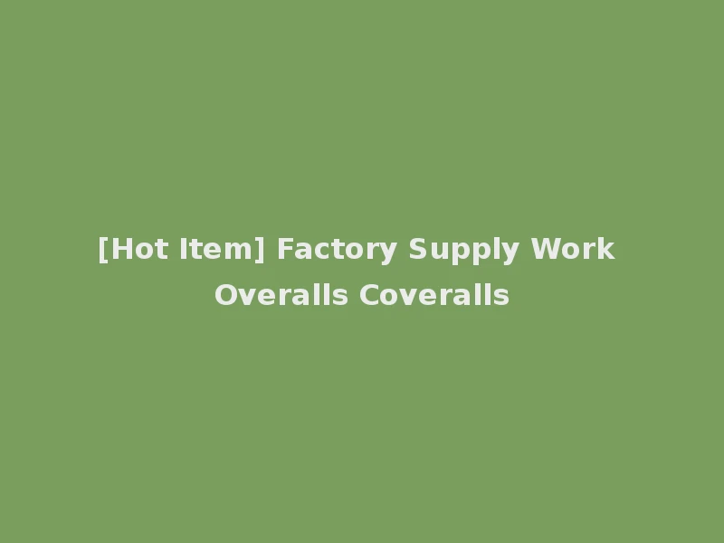 [Hot Item] Factory Supply Work Overalls Coveralls