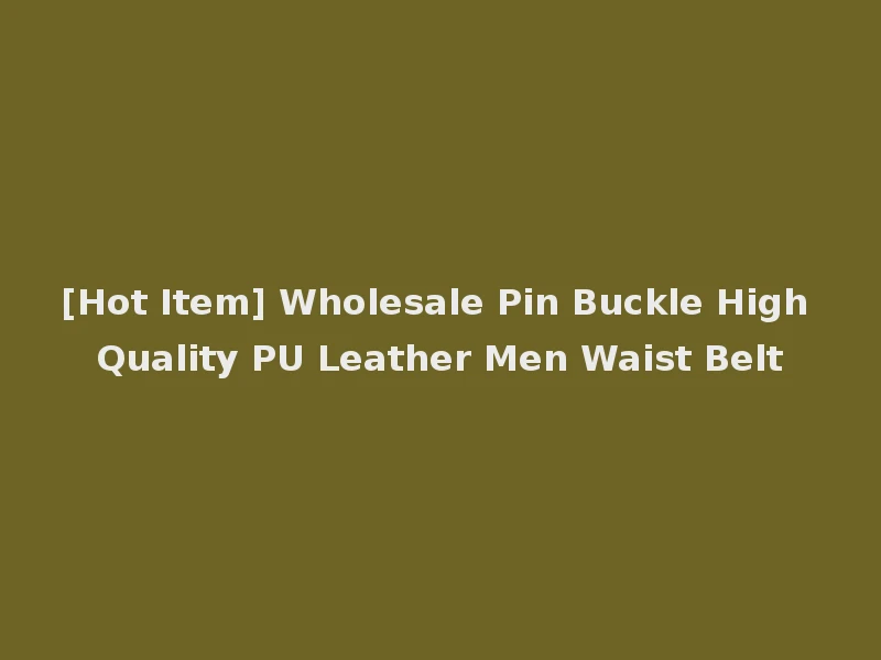 [Hot Item] Wholesale Pin Buckle High Quality PU Leather Men Waist Belt