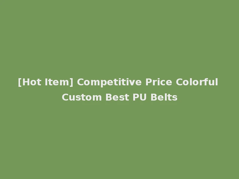 [Hot Item] Competitive Price Colorful Custom Best PU Belts