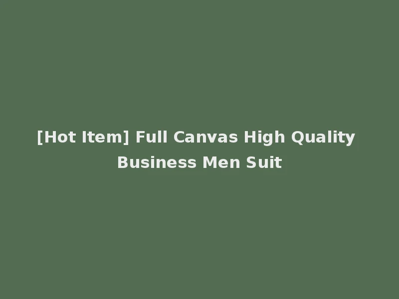 [Hot Item] Full Canvas High Quality Business Men Suit
