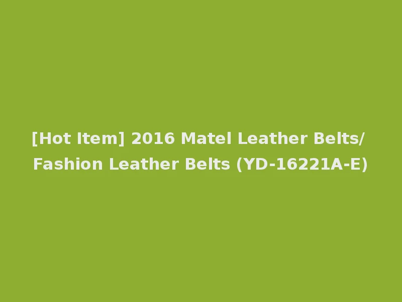 [Hot Item] 2016 Matel Leather Belts/ Fashion Leather Belts (YD-16221A-E)