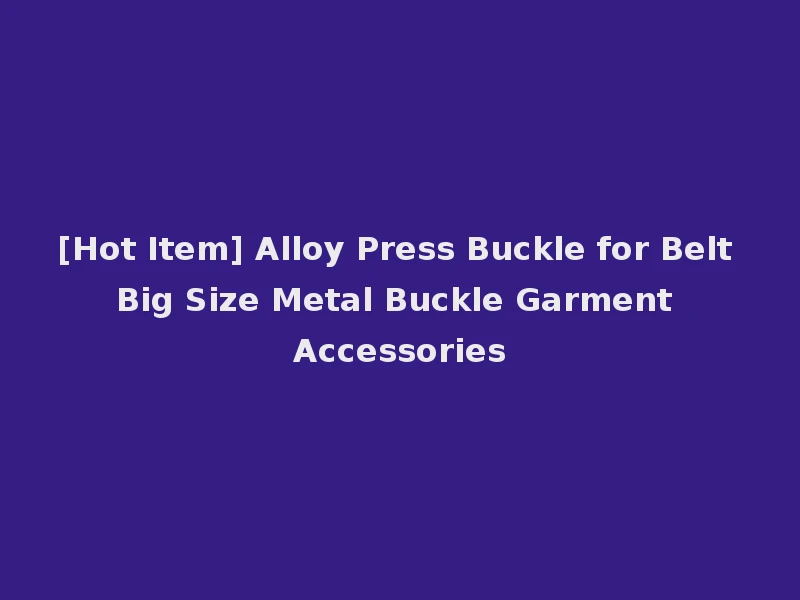 [Hot Item] Alloy Press Buckle for Belt Big Size Metal Buckle Garment Accessories
