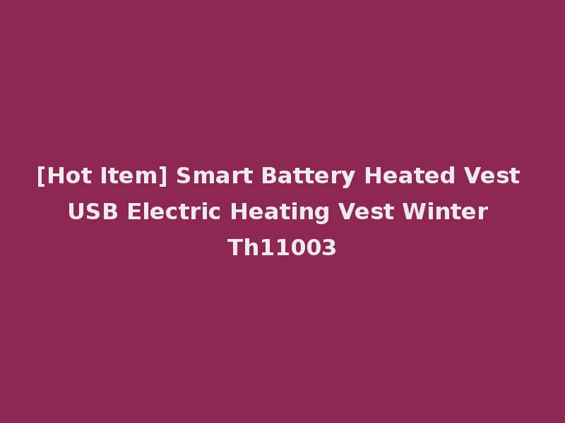 [Hot Item] Smart Battery Heated Vest USB Electric Heating Vest Winter Th11003