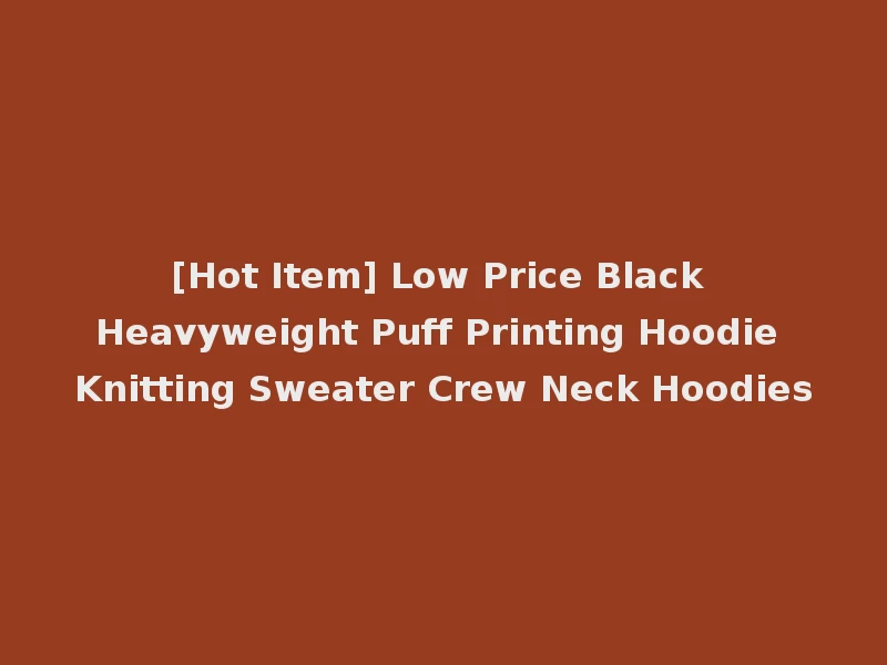 [Hot Item] Low Price Black Heavyweight Puff Printing Hoodie Knitting Sweater Crew Neck Hoodies