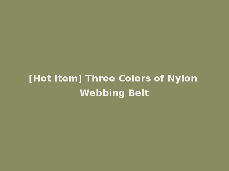 [Hot Item] Three Colors of Nylon Webbing Belt