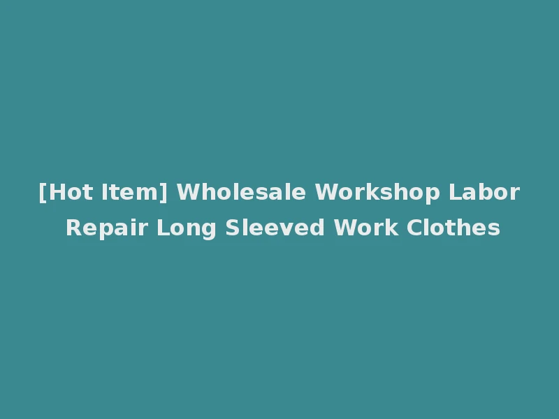 [Hot Item] Wholesale Workshop Labor Repair Long Sleeved Work Clothes
