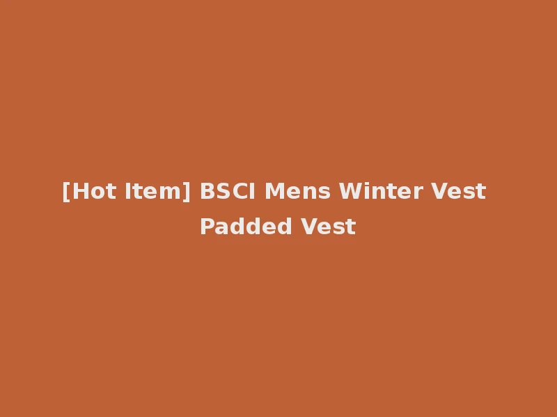 [Hot Item] BSCI Mens Winter Vest Padded Vest
