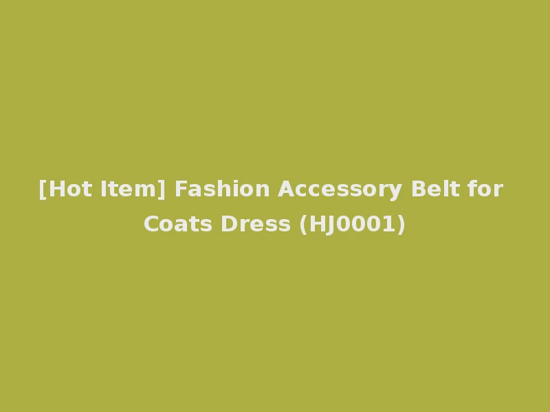 [Hot Item] Fashion Accessory Belt for Coats Dress (HJ0001)