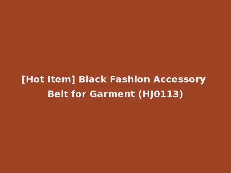 [Hot Item] Black Fashion Accessory Belt for Garment (HJ0113)
