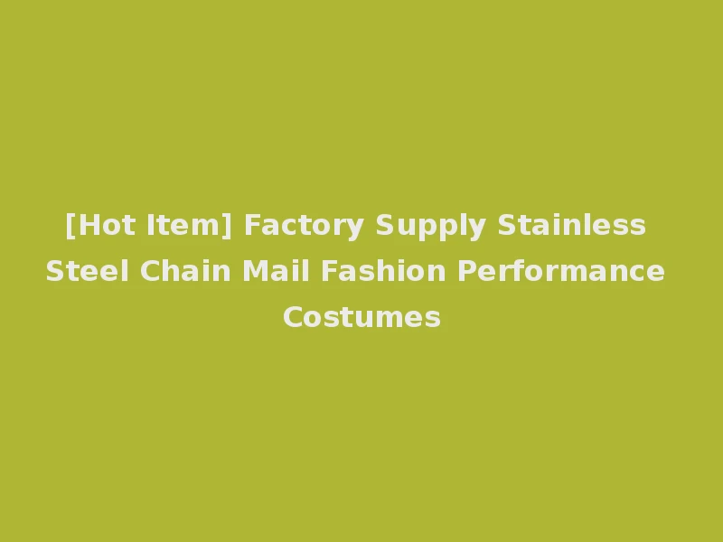 [Hot Item] Factory Supply Stainless Steel Chain Mail Fashion Performance Costumes