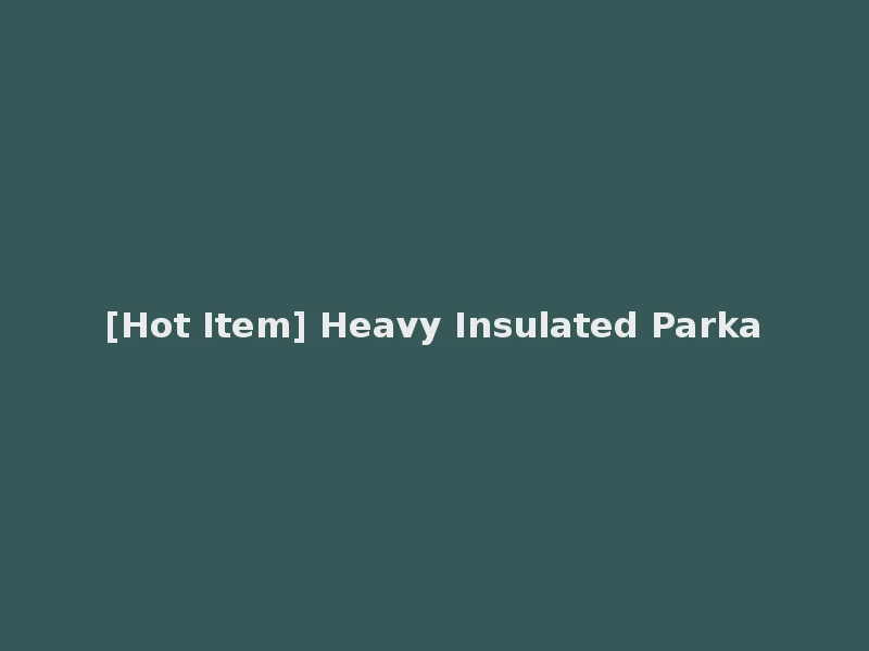 [Hot Item] Heavy Insulated Parka