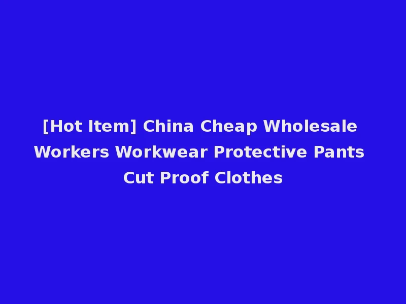 [Hot Item] China Cheap Wholesale Workers Workwear Protective Pants Cut Proof Clothes
