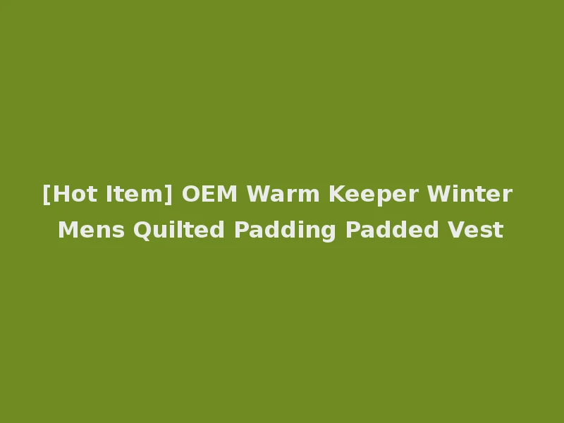 [Hot Item] OEM Warm Keeper Winter Mens Quilted Padding Padded Vest