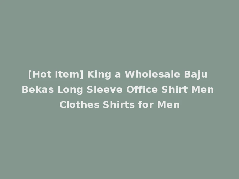[Hot Item] King a Wholesale Baju Bekas Long Sleeve Office Shirt Men Clothes Shirts for Men