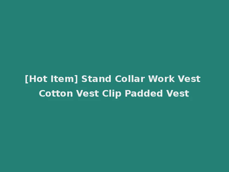 [Hot Item] Stand Collar Work Vest Cotton Vest Clip Padded Vest