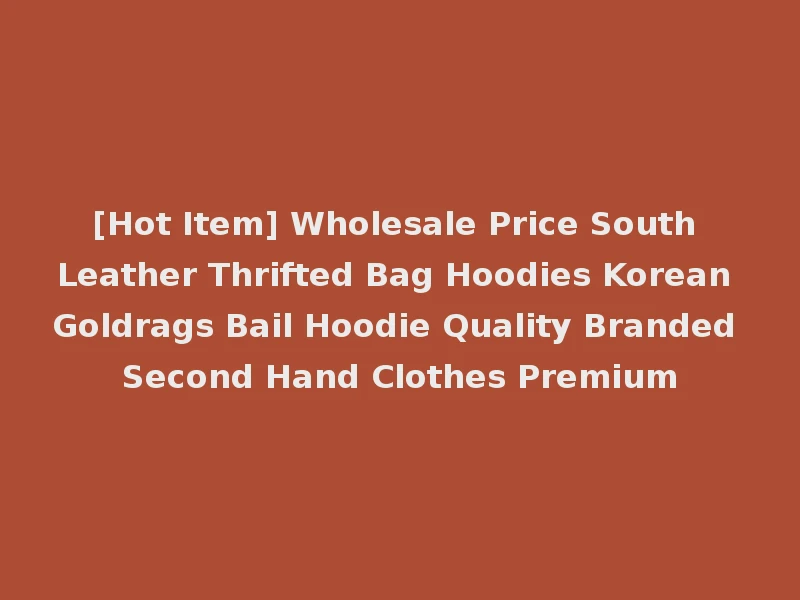 [Hot Item] Wholesale Price South Leather Thrifted Bag Hoodies Korean Goldrags Bail Hoodie Quality Branded Second Hand Clothes Premium