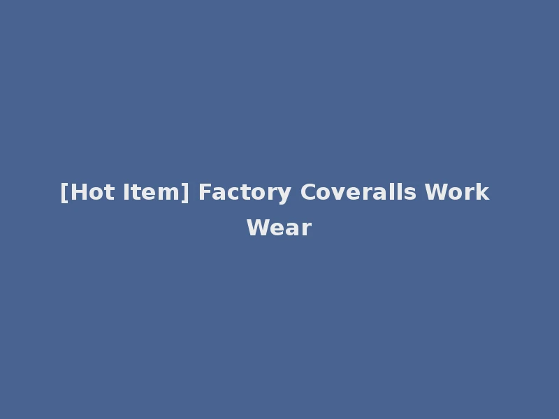 [Hot Item] Factory Coveralls Work Wear