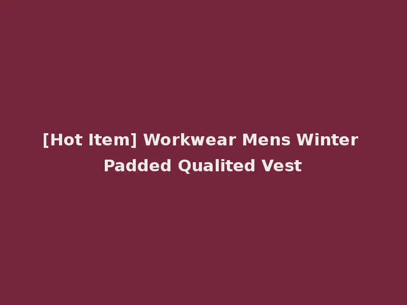 [Hot Item] Workwear Mens Winter Padded Qualited Vest