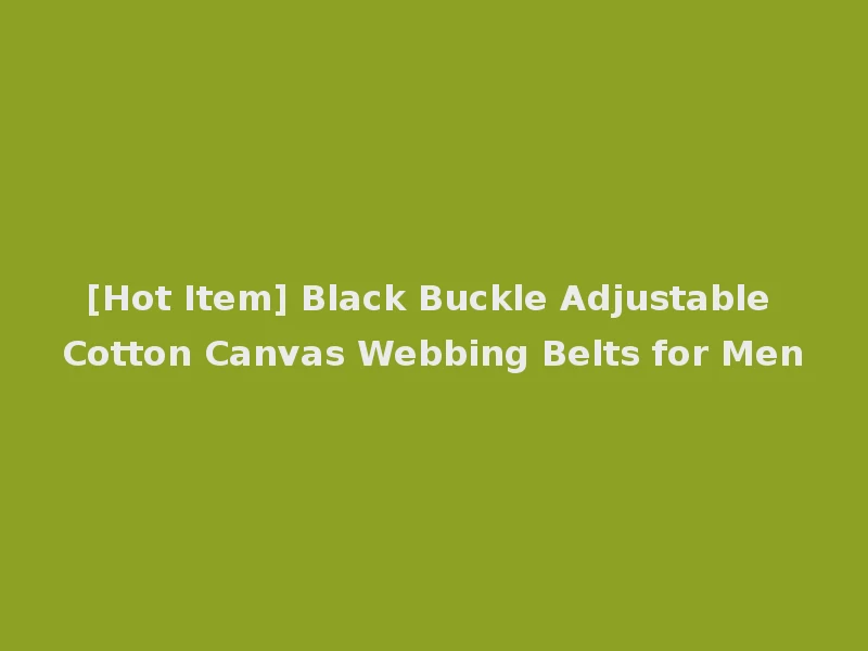 [Hot Item] Black Buckle Adjustable Cotton Canvas Webbing Belts for Men