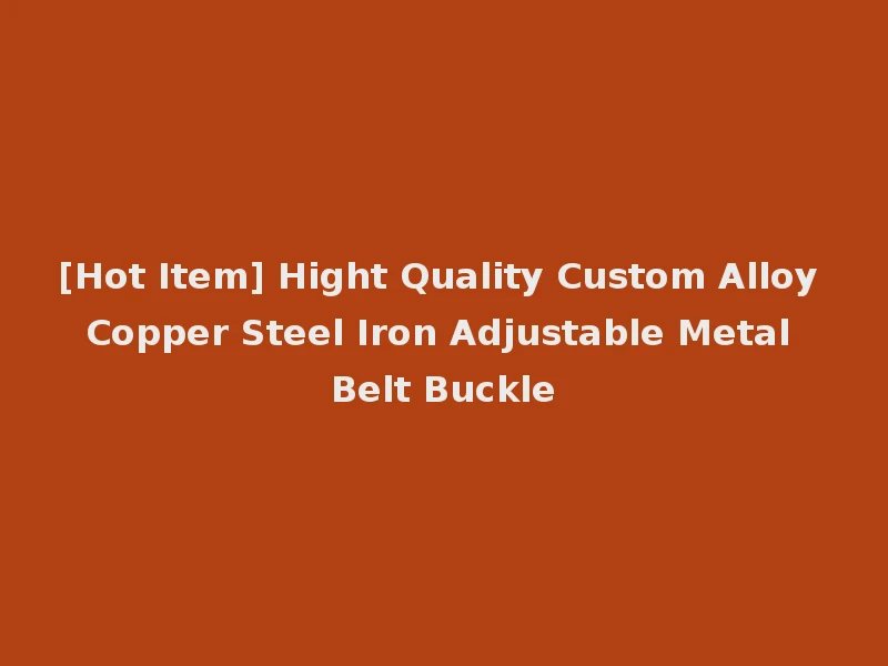 [Hot Item] Hight Quality Custom Alloy Copper Steel Iron Adjustable Metal Belt Buckle