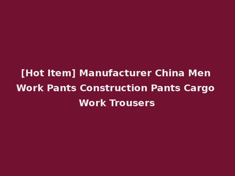 [Hot Item] Manufacturer China Men Work Pants Construction Pants Cargo Work Trousers
