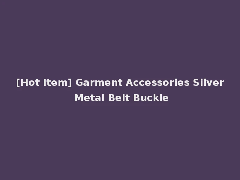 [Hot Item] Garment Accessories Silver Metal Belt Buckle