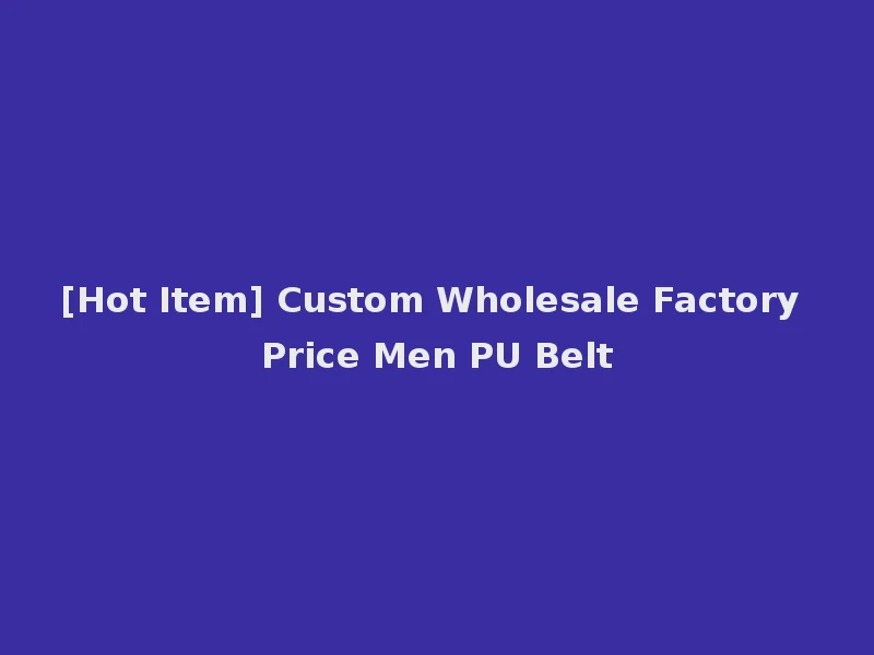 [Hot Item] Custom Wholesale Factory Price Men PU Belt