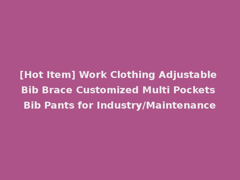 [Hot Item] Work Clothing Adjustable Bib Brace Customized Multi Pockets Bib Pants for Industry/Maintenance