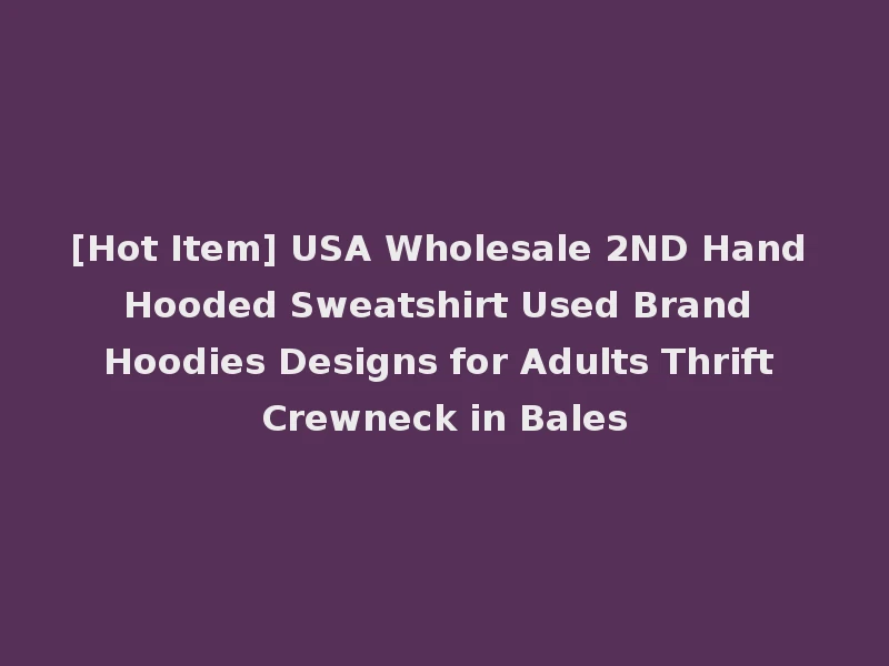 [Hot Item] USA Wholesale 2ND Hand Hooded Sweatshirt Used Brand Hoodies Designs for Adults Thrift Crewneck in Bales