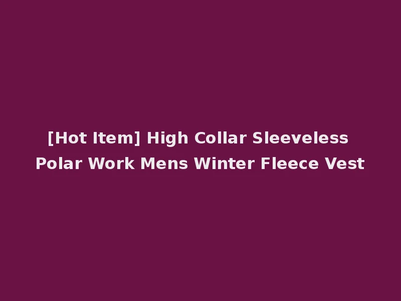 [Hot Item] High Collar Sleeveless Polar Work Mens Winter Fleece Vest