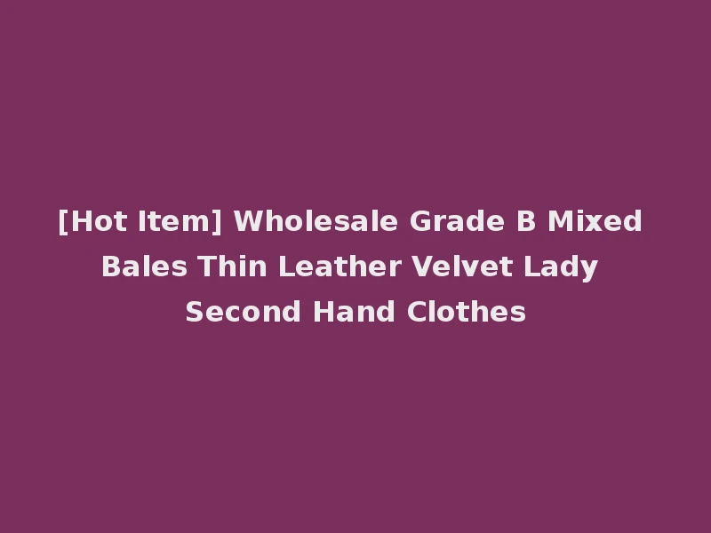 [Hot Item] Wholesale Grade B Mixed Bales Thin Leather Velvet Lady Second Hand Clothes