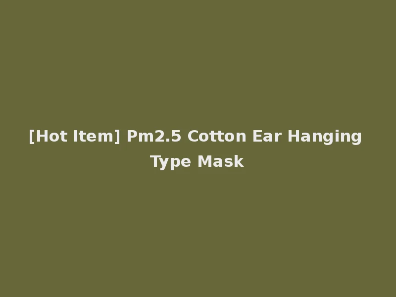 [Hot Item] Pm2.5 Cotton Ear Hanging Type Mask