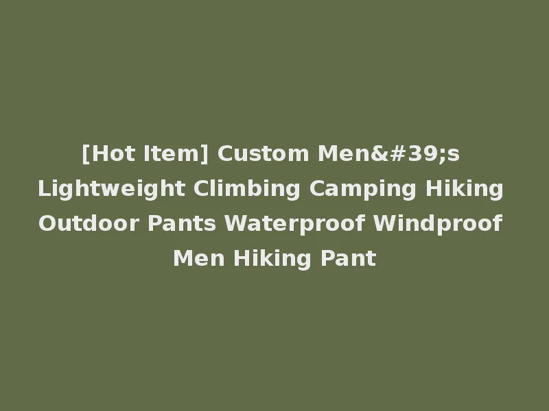 [Hot Item] Custom Men's Lightweight Climbing Camping Hiking Outdoor Pants Waterproof Windproof Men Hiking Pant