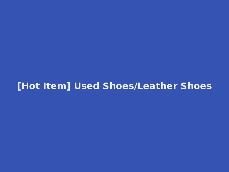 [Hot Item] Used Shoes/Leather Shoes
